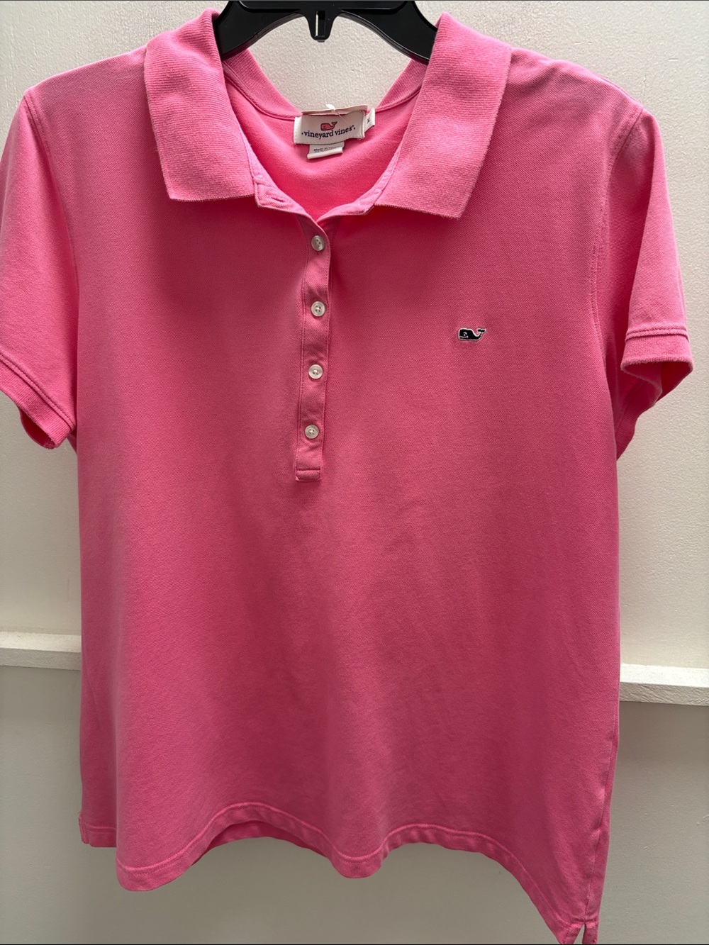 Vineyard Vines Hot Pink Women's Polo with Whale Embroidery